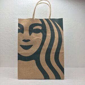 Starbucks Mermaid Environmental Eco-Friendly Brown Black Paper Bag With Handles